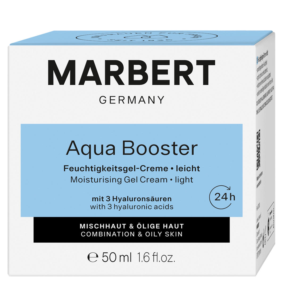 MARBERT 24H AQUA BOOSTER MOISTURISING GEL CREAM GEMENGDE HUID 50ML