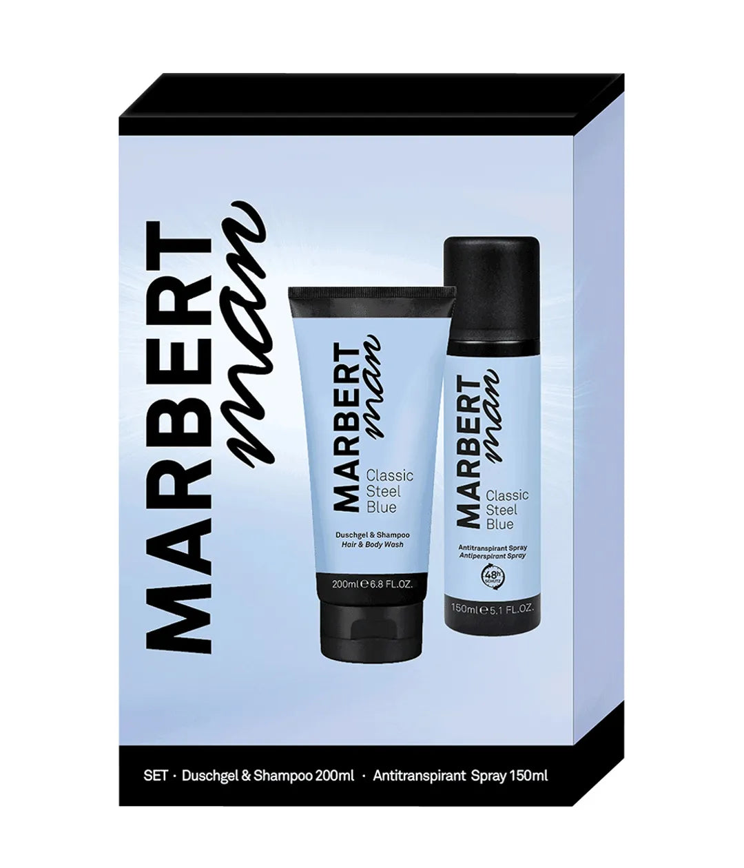 MARBERT MAN CLASSIC STEEL BLUE GIFT SET ANTIPERSPIRANT & SHOWER GEL