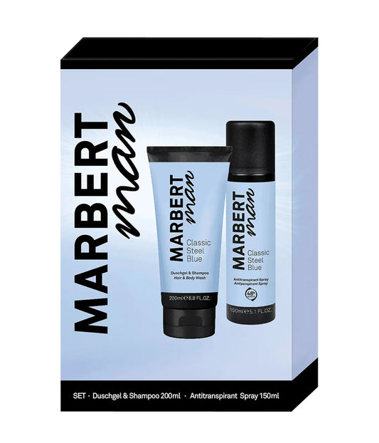 MARBERT  MAN CLASSIC STEELBLUE GESCHENKSET ANTIPERSPIRANT & SHOWER GEL
