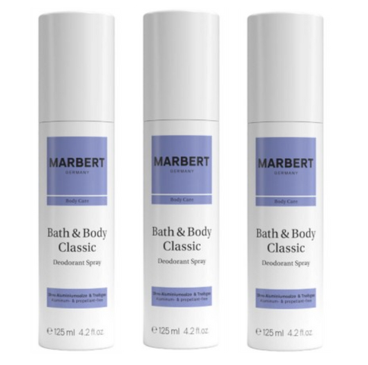 3 stuks BUNDELVOORDEEL MARBERT BATH & BODY CLASSIC DEOSPRAY 125 ML (NIEUW)